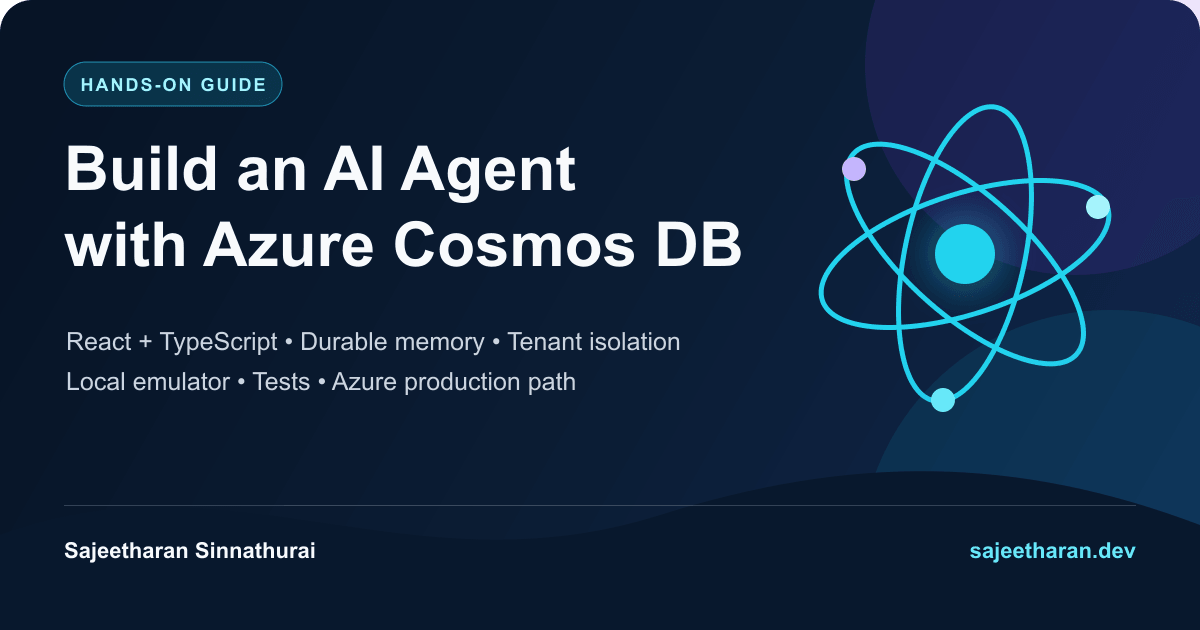 Build an AI agent with Azure Cosmos DB using React, TypeScript, durable memory, tenant isolation, and the local emulator